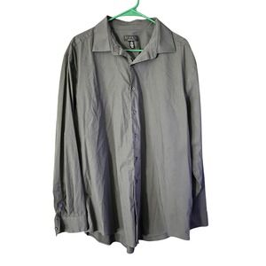 Alfani Men's Gray Regular Fit Dress Shirt XL 17–17½ 36–37